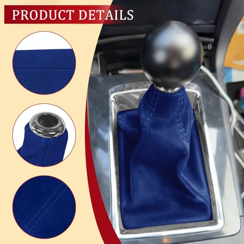 Car Shift Boot Cover, Stick Shift Cover, Suede Leather Manual Automatic Car Shifter Lever Knob Dust Protector, Dustproof Gear Shift Protection Sleeve Gaiter for Sedan Truck (Dark Blue) - color: Dark Blue