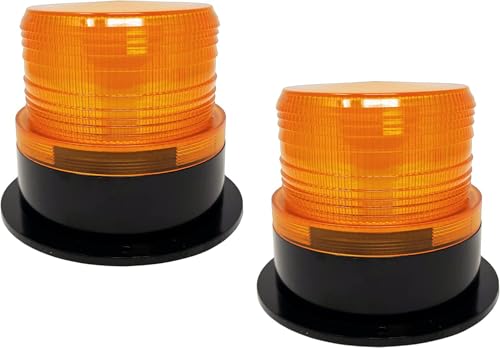 2x 24 LED Amber Forklift Beacon Strobe Light Safety Warning Flashing Lights Magnetic Base Surface Screw Mount 12V-24V Mower ATV Tow Trucks Tractor Golf Carts UTV Cars Bus Construction Emergency Bright - size: 2x Amber