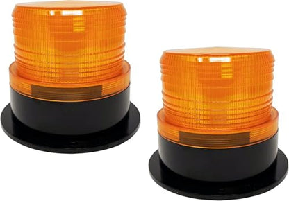 2x 24 LED Amber Forklift Beacon Strobe Light Safety Warning Flashing Lights Magnetic Base Surface Screw Mount 12V-24V Mower ATV Tow Trucks Tractor Golf Carts UTV Cars Bus Construction Emergency Bright - size: 2x Amber
