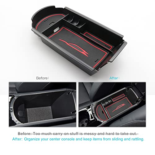 CDEFG Center Console Accessory Organizer Compatible with 2018 2019 2020 2021 2022 CHR C-HR, ABS Material Armrest Box Insert Tray (Red) - color: 1Pcs Red for CHR 2018-2023