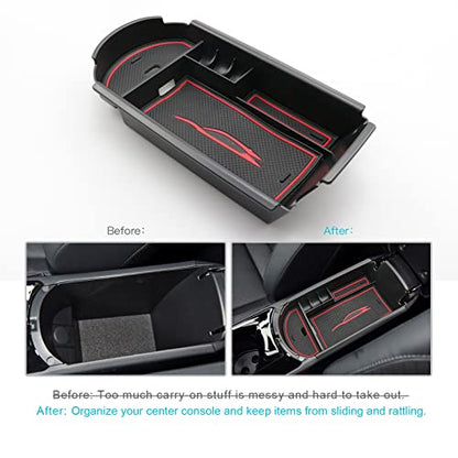 CDEFG Center Console Accessory Organizer Compatible with 2018 2019 2020 2021 2022 CHR C-HR, ABS Material Armrest Box Insert Tray (Red) - color: 1Pcs Red for CHR 2018-2023