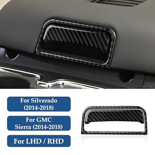 Car Armrest Box Switch Sticker Carbon Fiber Decal Cover Interior Trim for Chevrolet Silverado/GMC Sierra 1500 2500HD 3500HD 2014-2018 Accessories - color: Armrest Box Switch