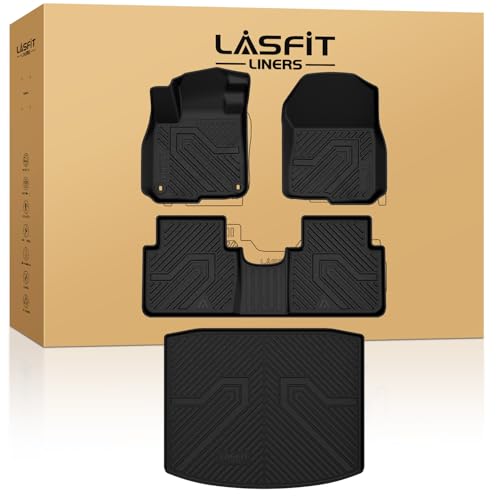 LASFIT Floor Mats & Trunk Mat for Honda CR-V 2017-2022 EX-L/EX/Touring/LX/Special Edition, All Weather Protection TPE Floor Liners 1st & 2nd Row & Cargo Mat in Lower Position (NOT for Hybrid) - style: 2）For Honda CR-V | 2017-2022 | Full Set (Lower Positio