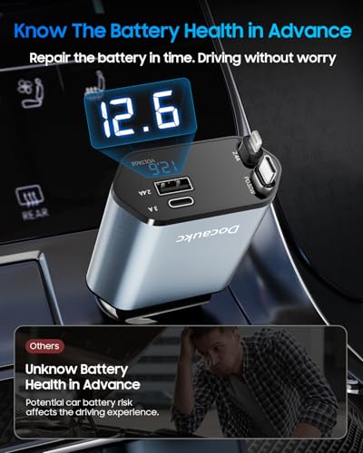 Retractable Car Charger for iPhone 17, 69W USB C 4 in 1 Fast Charging, Car Truck Accessories, Car Adapter, Road Trip Essentials Gift for Men Women, for iPhone 17 Pro Max Air 16 15 14 13, Galaxy, Pixel