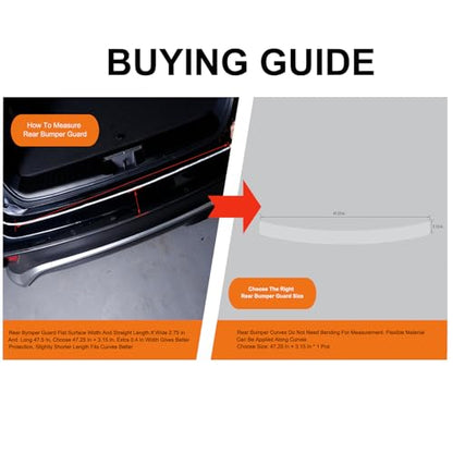 Car Rear Bumper Protector 8.5 Mil Clear PPF Film for Car Paint Protection, Universal Door Entry Edge Guard & Scuff Plate Protector, Invisible Anti-Scratch Door Step Wrap for Cars, SUV, Trucks - size: TPU 8.5 mil 35.43"L x 2.56"W