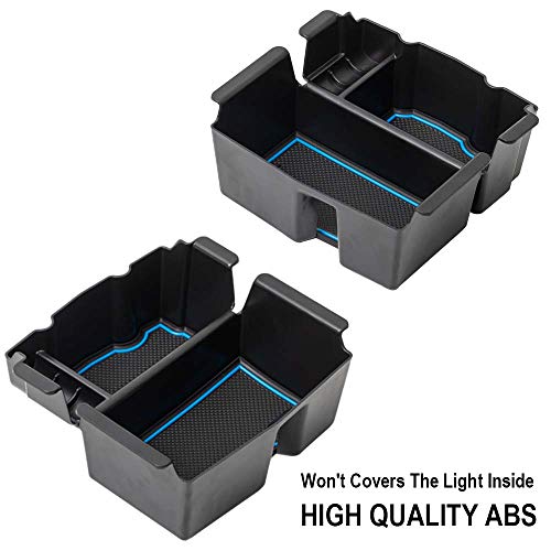 EDBETOS Center Console Organizer Tray Compatible with Jeep Wrangler JL/JLU 2018-2023 2024 2025 2026 and Gladiator JT Truck 2020-2026 Insert Accessories - Won't Covers the light inside (Blue Trim) - color: Blue