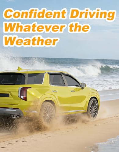 Extra-Thick Window Rain Guard for Hyundai Palisade 2020-2025 SE SEL XRT Rain Guards Tape-on Side Window Visors Low Profile Vent Visor Window Deflectors Vent Shades Car Accessories - size: Fit for 2020-2025 Hyundai Palisade