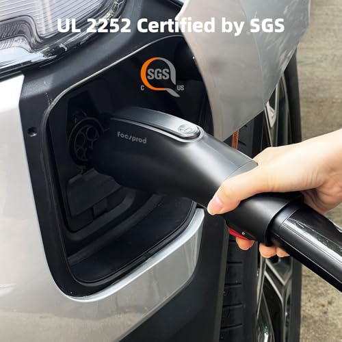 FOCSPROD for Tesla to J1772 Charger Adapter, Max 60A 250V for NACS to J1772 Electric Vehicles Charging Adapter Compatible with Tesla Mobile/Wall Connectors, Destination Chargers -UL 2252 - size: For J1772 EVs
