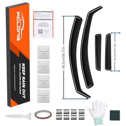 in-Channel Rain Guards Compatible with Hyundai Santa Cruz 2022 2023 2024 2025 2026, Durable Side Window Deflectors Sun Wind Deflector 2022-2026 Santa Cruz Rain Guard Black 4PCS - size: 2022-2024 Hyundai Santa Cruz (In-Channel)