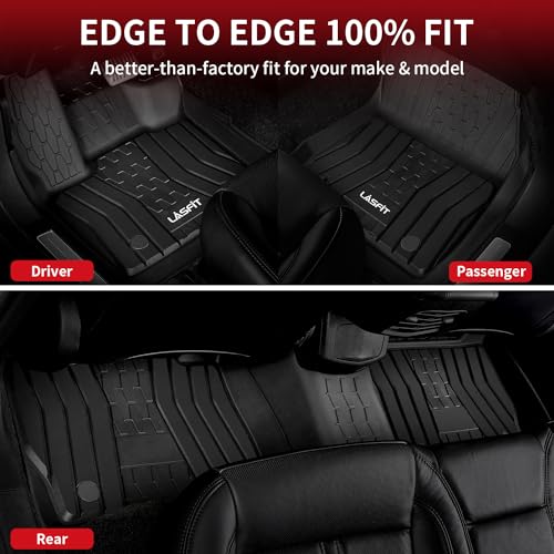 LASFIT Floor Mats Fit for Lincoln Continental 2020 2019 2018 2017, All Weather Floor Liner TPE Custom Fit Car Mats for Lincoln Continental 1st & 2nd Row Rubber Mats, Black,Tasteless - size: 2017-2020|For Lincoln Continental|Floor Mats