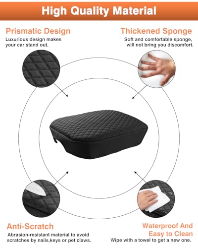 Shademax Center Console Cover for Chevy Chevrolet Tahoe, Suburban, Yukon 2021-2025 2026 Accessories Armrest Cover Cushion Pad Middle Console Cover Car Armrest Seat Box Protector Leather Anti-Scratch - size: for 2021-2026 Tahoe/Suburban/Yukon Bucket Seat