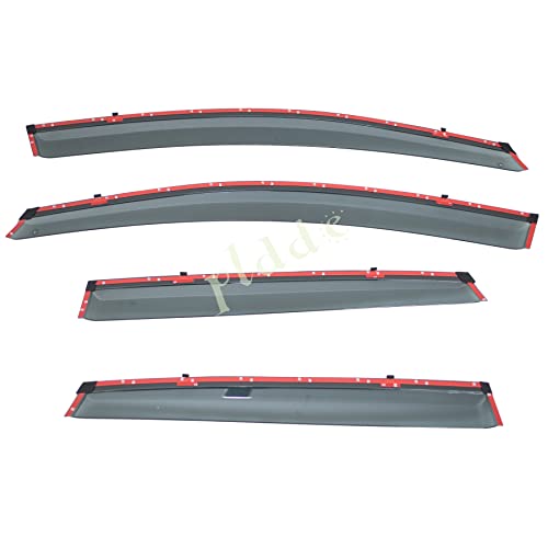 Window Visors Compatible with 2012-2016 Honda CRV CR-V Smoke Tint with Chrome Trim Outside Mount Tape On/Clip On Style PVC Sun Rain Guard 4pcs - size: 12-16 CRV