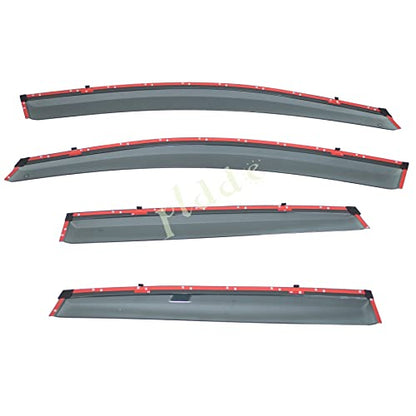 Window Visors Compatible with 2012-2016 Honda CRV CR-V Smoke Tint with Chrome Trim Outside Mount Tape On/Clip On Style PVC Sun Rain Guard 4pcs - size: 12-16 CRV
