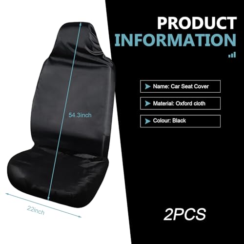 2PCS Car Seat Cover Protector, Waterproof Stain Resistant Front Seat Protective Cover, Washable Oxford Seats Protectors for Gym Workout, Running, Beach and Hiking,Fit for Cars, SUVs, Trucks - size: 2 PCS