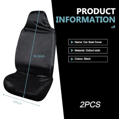 2PCS Car Seat Cover Protector, Waterproof Stain Resistant Front Seat Protective Cover, Washable Oxford Seats Protectors for Gym Workout, Running, Beach and Hiking,Fit for Cars, SUVs, Trucks - size: 2 PCS