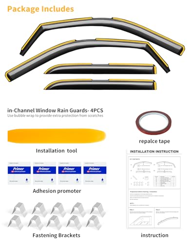 in-Channel Window Rain Guards Fit for Truck Dodge Ram 1500 Crew Cab 2009-2018/Ram 2500&3500 2010-2025 Crew Cab Extra Durable Window Deflectors Window Visors Vent Visors Vent Shades Accessories - size: Fit for 2009-2018 RAM Crew Cab Mega Cab