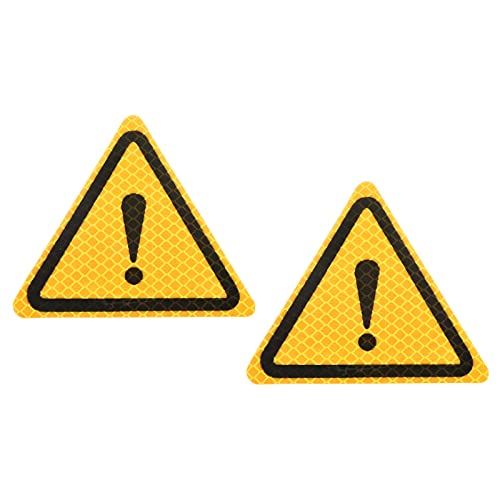 PATIKIL Reflective Stickers, 2 Pack 3.94 x 3.94 Inch Waterproof Adhesive High Visibility Night Caution Warning Triangle Safety Tape Reflector for Trucks Trailers Cars, Yellow - color: Yellow