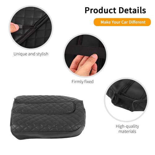 Armrest Pad Cover Car Center Console Protector Compatible with Chevrolet Silverado 2019-2024, for Suburban 2020-2024, PU Leather Console Lid Replacement, Black - color: Black B