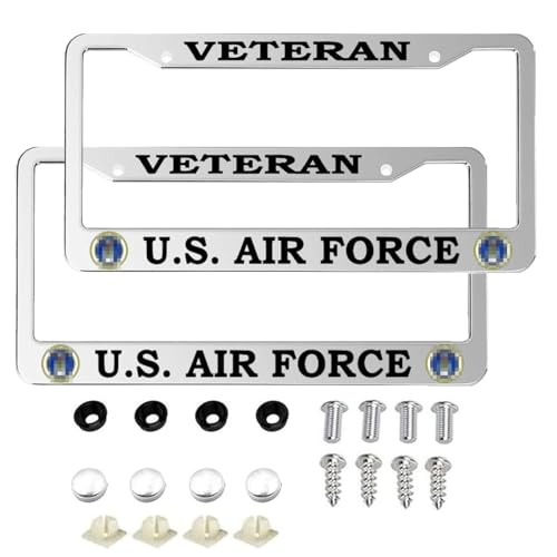 2Pcs for U.S. Air Force License Plate Frames – Silver Aluminum License Plate for Veteran United States Air Force –Veteran USAF License Plate Holder - color: AF-2, size: 2pcs