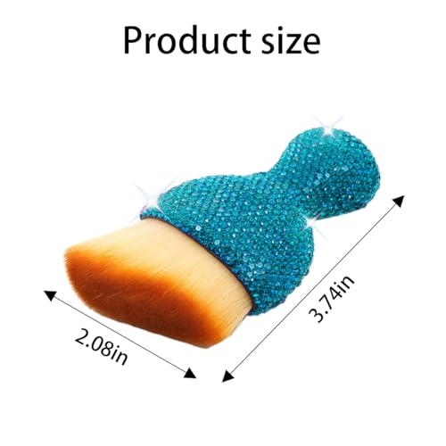 zipelo Auto Interior Dust Brush, Car Detailing Cleaner Brush with Diamond, Bling Handle Soft Bristle Dusting Tool, Scratch Free Dirt Clean Brush for Vehicle Dashboard, Air Conditioner Vent (Lake Blue) - color: Lake Blue