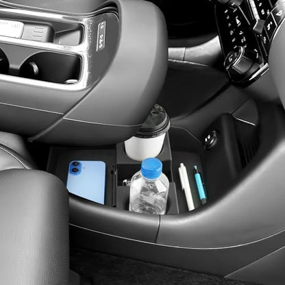 2026 Palisade Center Console Organizer Lower for Hyundai Palisade (Only fit 7-Seater), Durable ABS Plastic Console Tray Insert/with Water Bottle Holder 2026 Palisade Accessories - color: Black (1pcs Lower)