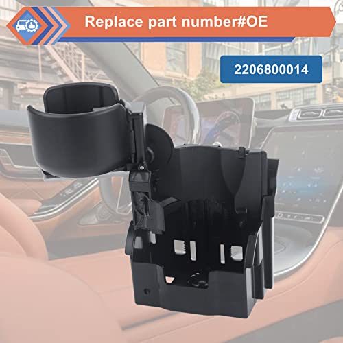 Center Console Cup Holder, Cup Holder Expander Compatible with Mercedes-Benz Vehicle W220 S350 S430 S500 S600 S65 AMG 2003-2006, Replace #2206800014 A2206800014 220-680-00-14