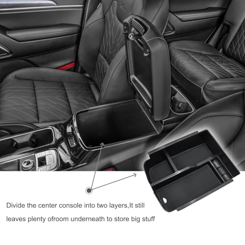 Compatible with Kia Telluride 2026-2020 Center Console Armrest Storage Tray Box ABS Insert Organizer Glove Console Separation Glove Pallet Phone Holder Full Cover - size: for Telluride 2020-2026
