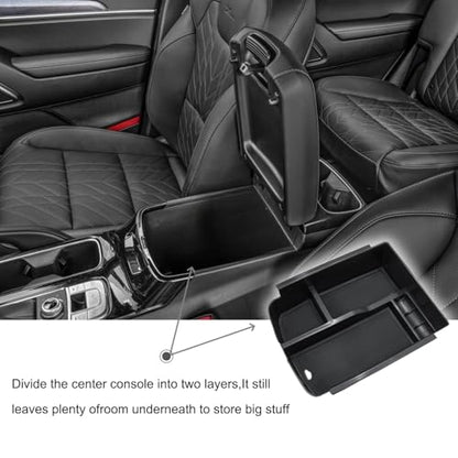 Compatible with Kia Telluride 2026-2020 Center Console Armrest Storage Tray Box ABS Insert Organizer Glove Console Separation Glove Pallet Phone Holder Full Cover - size: for Telluride 2020-2026
