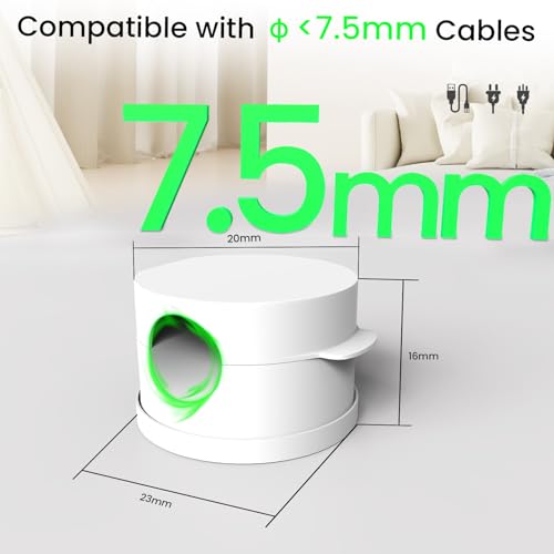 Sinoacc Magnetic Cable Clips Cord Organizer 10 Pack 360° Adhesive Phone Cord Holder for Desk, Nightstand, Car, Home, Office Cable Management Accessories-White