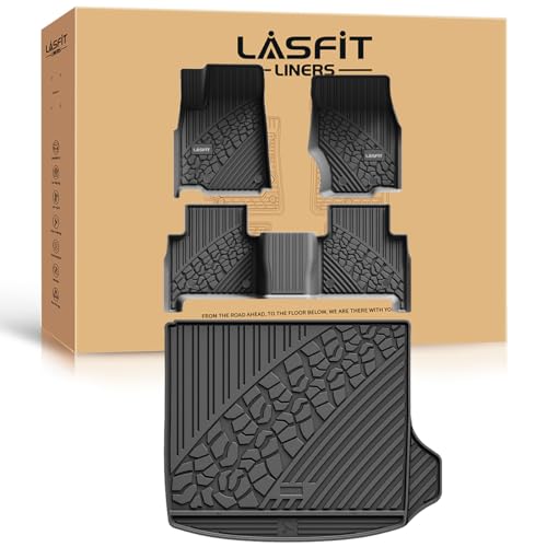 LASFIT Floor Mats & Trunk Mat for Jeep Grand Cherokee WL 2022-2025 2026 5-Seat (Include 4xe, NOT for L), All Weather TPE Custom Fit Car Mats Floor Liners Cargo Liner Cargo Mat Black - style: Grand Cherokee 5 Seats 22-26