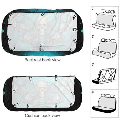 Comfortable Goth Moth Dead Skull Moon Car Seat Covers Universal Fit Cars Trucks SUVs, Scratch Proof Vehicle Seat Protectors Quick Install - color: Pattern 434