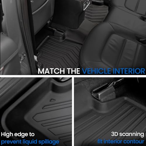 Floor Mats Set for 2017-2025 Mazda CX-5, All Weather TPE Backrest Mat Trunk Mat Cargo Liner Door Sill Guards Accessories for CX5 (Full Mats Set) - style: Floor Mats Set