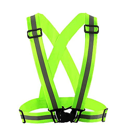 Reflective Vest with Hi Vis Bands, Fully Adjustable & Multi-Purpose: Running, Cycling, Motorcycle Safety, Dog Walking - High Visibility Neon Green 1PCS