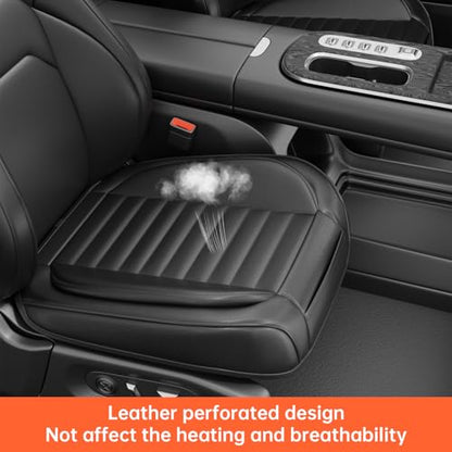 2 Pack Car Bottom Seat Cover, Luxury Leather Front Seat Covers, Breathable and Waterproof Automotive Bottom Seat Covers, Universal Anti-Slip Seat Covers Fit for Most Vehicles (Black, 2 PCS) - color: Black-2 PCS