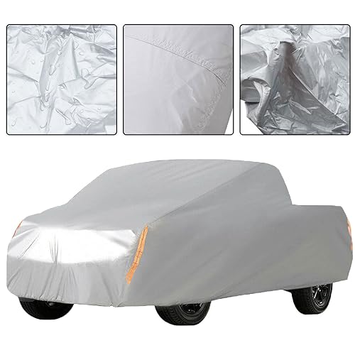 Full Coverage Car Cover All Weather Outdoor & Indoor Silver Pickup Truck Universal up to 260 L x 80 W x 65 H - size: 260 L x 80 W x 65 H