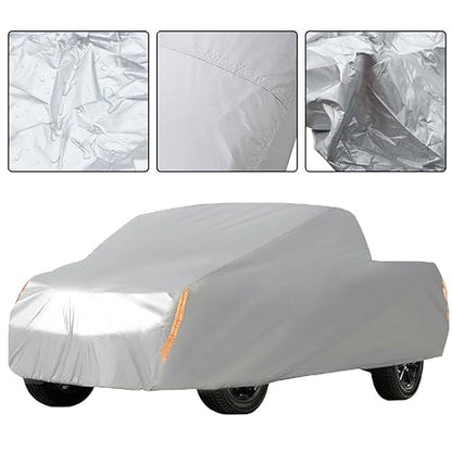 Full Coverage Car Cover All Weather Outdoor & Indoor Silver Pickup Truck Universal up to 260 L x 80 W x 65 H - size: 260 L x 80 W x 65 H