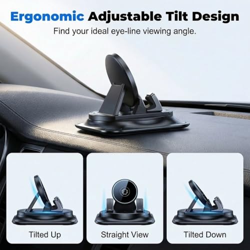 Car Phone Holder 360 Degree Rotation, 2026 New Dashboard Hero Phone Holder, Adjustable Universal Car Phone Mount for Car Magnetic Interiorcar Navigation Mount for Drivers (2PCS) - color: 2PCS