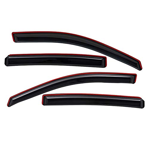 Lightronic Extra Durable Clip-on in-Channel Auto Vent Window Visor, Fits 2010-2017 GMC Terrain, UV Protection Rain Guard, Original Wind Deflector, No-Drill Easy Install, Dark Smoke, 4-Pcs - size: In-channel