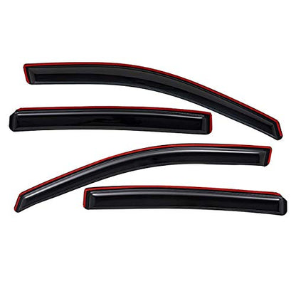 Lightronic Extra Durable Clip-on in-Channel Auto Vent Window Visor, Fits 2010-2017 GMC Terrain, UV Protection Rain Guard, Original Wind Deflector, No-Drill Easy Install, Dark Smoke, 4-Pcs - size: In-channel