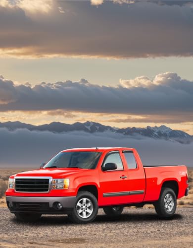 Outside-Mount Window Rain Guards Fit for Chevy Silverado/GMC Sierra 1999-2006 Extended Cab, Window Visors Wind Deflector Dark Smoke Vent Shades Car Tape-on 4-pcs with Thicker - size: Fit for 1999-2007 Silverado/Sierra Extended Cab