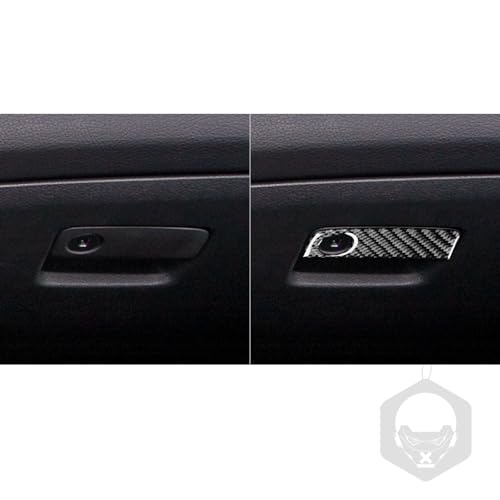 Real Carbon Fiber Glove Box Keyhole Handle Panel Sticker Cover Compatible with Benz CLA C117 2014-2018 GLA X156 2015-2019 Accessories Black - A - color: Glove Box Keyhole Handle Panel - a