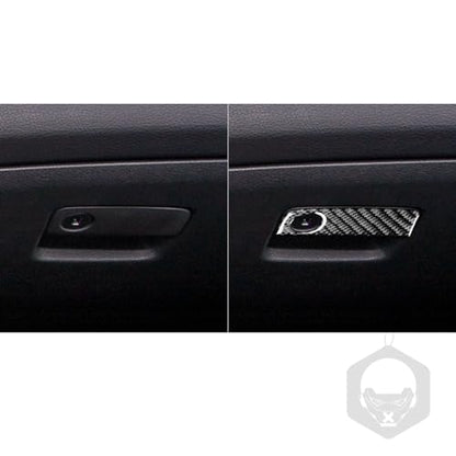 Real Carbon Fiber Glove Box Keyhole Handle Panel Sticker Cover Compatible with Benz CLA C117 2014-2018 GLA X156 2015-2019 Accessories Black - A - color: Glove Box Keyhole Handle Panel - a