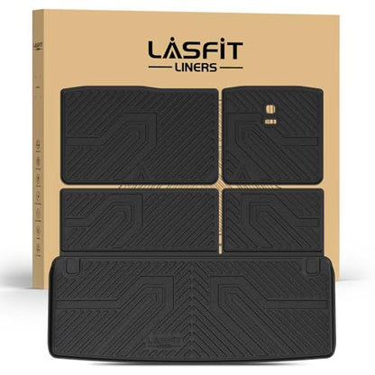 LASFIT Cargo Mat & Backrest Mats for Nissan Armada/Infiniti QX80 2019-2024, All Weather TPE Custom Fit Easy Clean Durable No-Curling Trunk Mat for Armada & QX80, Black - size: 1)for Nissan Armada & Qx80 | 2017-2024 | Cargo