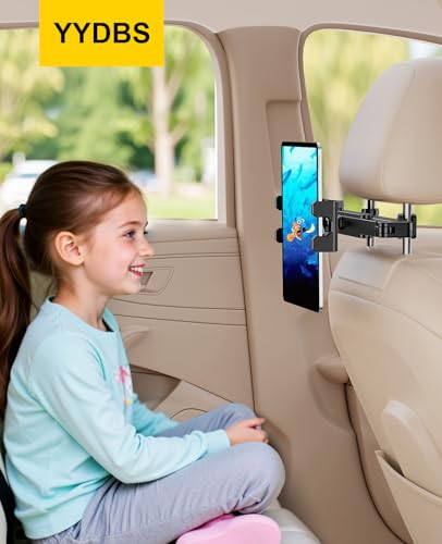 Tablet Holder for Car Headrest [3 in 1 Sturdy upgrade Extension Arm] Adjustable iPad Car Mount for BackSeat, Road Trip Essentials for Kids, Car Accessories for Women Interior for 4.7-12.9" Tablets