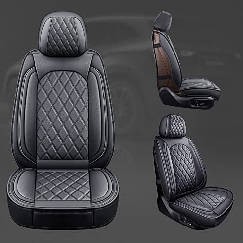 MIROZO Front Seat Covers, Car Seat Covers Black Vehicle Cushion Cover Breathable Fit for Most Sedan, Truck and SUV (Black,2PCS) - color: Black, size: 2PCS Front