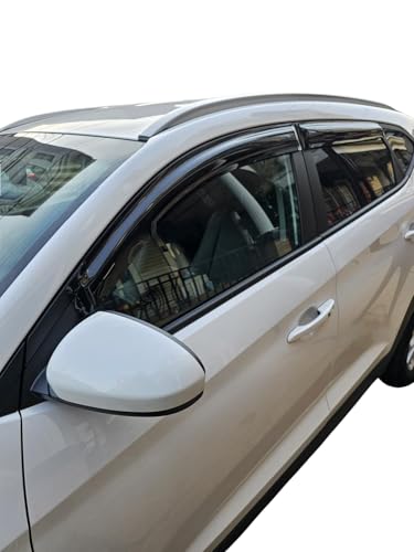 2016-2021 Tape-on Rain Guards for Hyundai Tucson Side Window Deflector Visors SEL Value Limited Sport Ultimate SE Durable Tinted Vent Shade 2017 2018 2019 2020 - size: For Hyundai Tucson 2016-2021