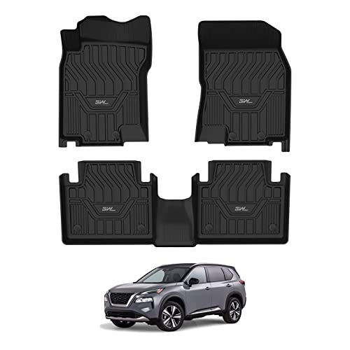 3W 2014-2020 Nissan Rogue Floor Mats Custom Fit for Nissan Rogue Accessories TPE All Weather Floor Liner, 1st and 2nd Row Car Mats (NOT for Rouge Sports and Select Models) - size: 1.Rogue|14-20|Floor Mats