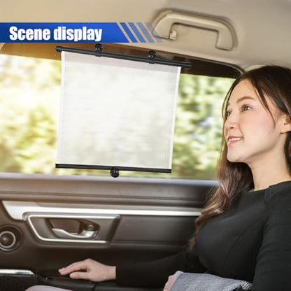 2PCS Car Side Window Sun Shade for Baby/Kids- 18"×14" Retractable Roller Car Window Shade with Suction Cups - Blocks Heat and UV Rays Glare Protection- Baby Travel Accessories for Cars (White) - color: White