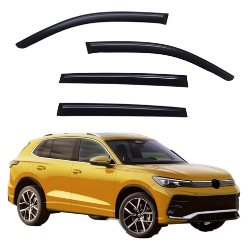 Window Visors Rain Guards Compatible with 2018-2024 Volkswagen (VW) Tiguan, Side Window Wind Deflectors Vent Shades Out-Channel Accessories, Dark Smoke 4 Pcs, 2019 2020 2021 2022 2023 - size: 2018-2024 VW Tiguan