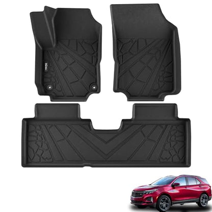 KARPAL Floor Mats for 2018-2024 Chevy Equinox (Not for EV) & GMC Terrain, All-Weather TPE Custom Fit Floor Liners Car Accessories - style: 2018-2024 | For Chevy Equinox | 1st & 2nd Row